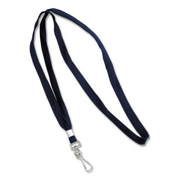 Deluxe Lanyards, Metal J-Hook Fastener, 36" Long, Blue, 24/Box | Bundle of 2 Boxes