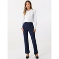 thumbnail image 4 of DARING DIVA Women's High Waist Straight Slacks Yoga Stretch Trousers XS Drak Blue, 4 of 6