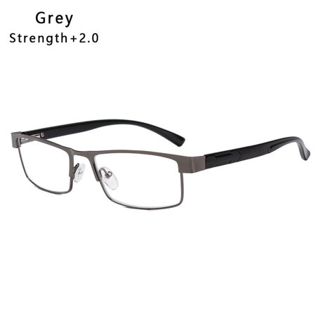 New Fashion Ultra Light Resin Eye wear Flexible Portable Eyeglasses Vision Care +1.00~+4.0 Diopter Business Reading Glasses GREY STRENGTH 200