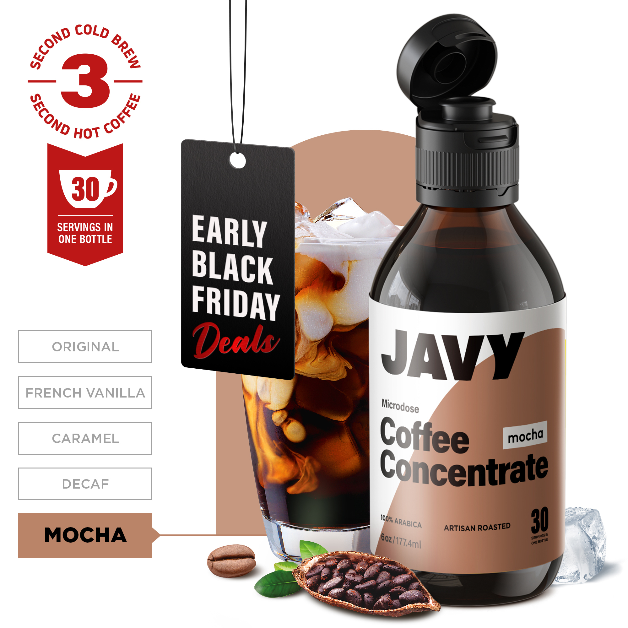 Javy Coffee Mocha Concentrate Liquid Makes 30 Cups Chocolate Flavored 