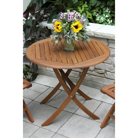 Havenside Home Eilaf 30 Folding Eucalyptus Bistro Table - N/A