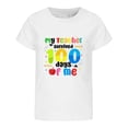 thumbnail image 3 of oqasdz Back To School Graphic Print Short Sleeve T Shirt Crewneck 100 Days of School Shirt for Boys and Girls Lightweight Soft Durable Summer Dailywear, 3 of 4