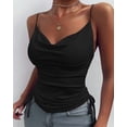 thumbnail image 2 of Women Spaghetti Strap V Neck Camisole Sleeveless Slim Sexy Side Corset Top Drawstring Casual Tank Tops, 2 of 4