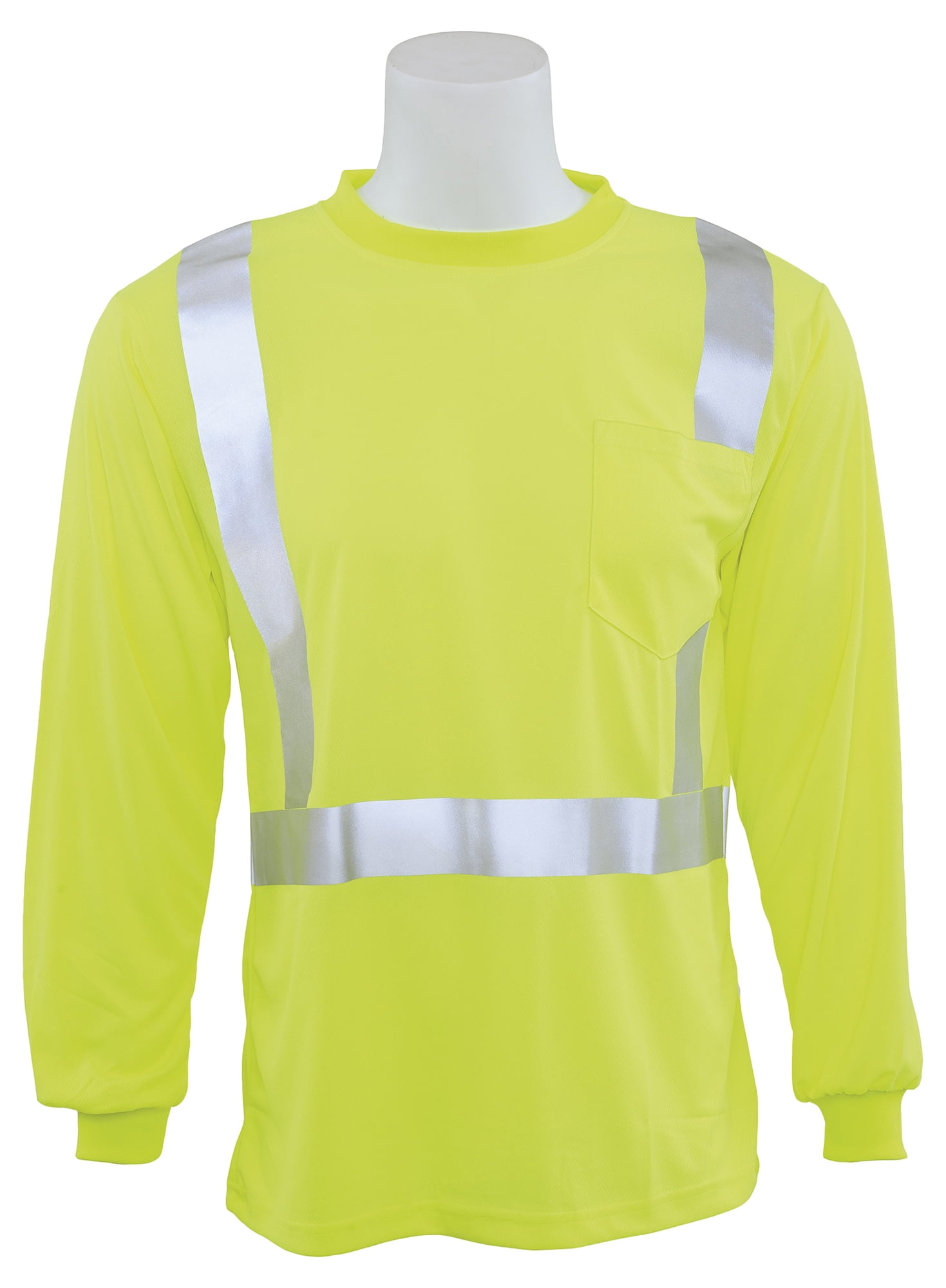 ERB Safety 9007S Ansi Class 2 Long Sleeve TShirt W/Reflective Tape