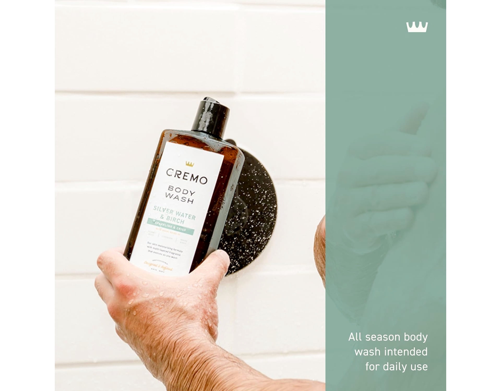 4 Pack - Cremo Body Wash for Men, Silver Water & Birch, Sparkling & Crisp, 16 Fl Oz