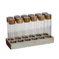 thumbnail image 4 of Contenedores de almacenamiento de granos de café, tubos de ensayo de vidrio con tapas herméticas, transparentes con soporte, dispensador de granos de, 4 of 8