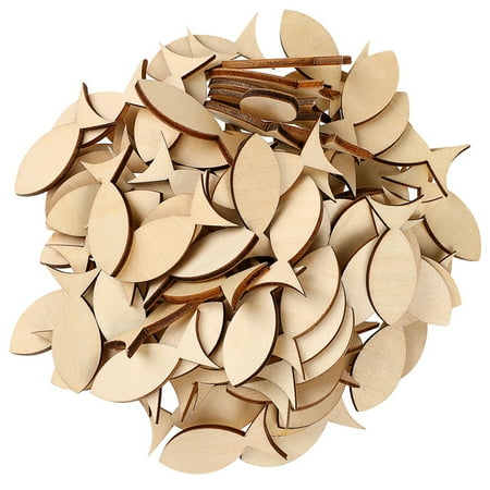 

Wooden Solid Fish Decorative Linden DIY Hand-painted Board 100pcs Yuki Carving Home Décor Office Slices Chips Adorn