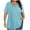 Light Blue, variant on Otntypg Plus Size Tops for Women Summer Trendy Criss Cross V Neck Short Sleeve Basic Tunic T-Shirts Oversized Casual Loose Fit Tunic Blouses Hot Pink XXL