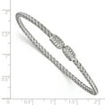 thumbnail image 2 of Leslie's 925 Sterling Silver Rhodium-plated CZ Woven Cuff; 6.75 inch; for Adults and Teens; for Women and Men, 2 of 2