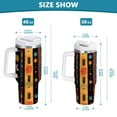 thumbnail image 6 of Yayeee 40oz Stainless Steel Tumbler with Straw and Handle Double-Wall Insulated Travel Water Bottle, Orange Geometric, 6 of 8