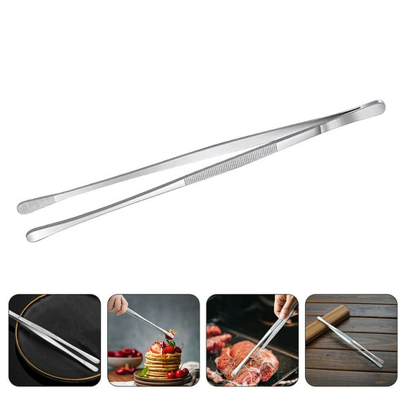 CIMAXIC Japanese Kitchenware Stainless Steel Tongs Silver 1 PCS for Cooking BBQ Plating