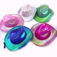 thumbnail image 5 of Wireless LED Cowboy Hat Rainbow Colored Jazz Hat BLUE blue, 5 of 5