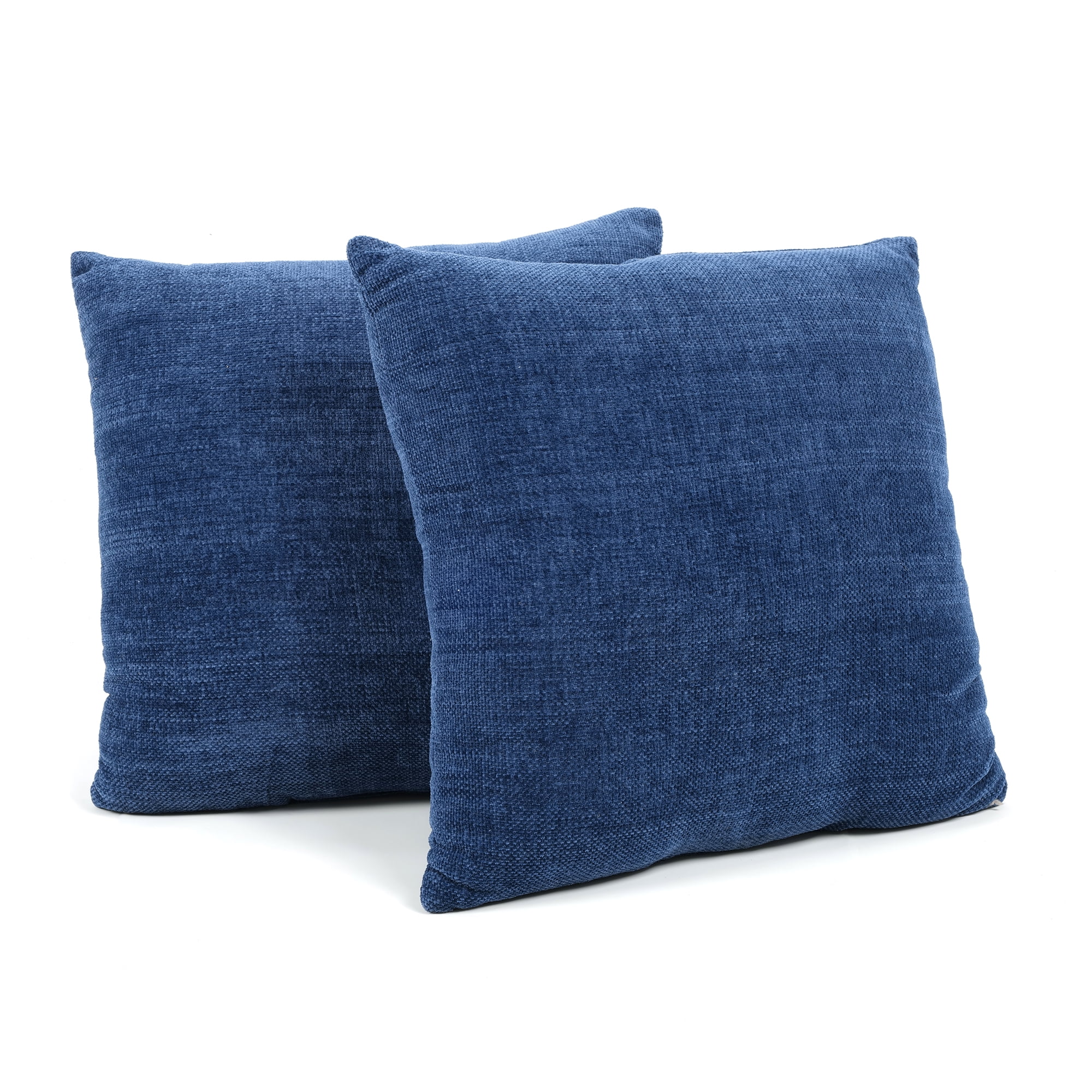 Mainstays 18" x 18" Solid Chenille Navy Polyester Decorative Pillow Set (2 Count)