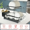 Dish Drying Rack with Drainboard, 2Tier Dish Racks for Kitchen Counter