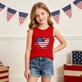 thumbnail image 5 of Avrnliq Girls 4th of July Tank Top American Flag Heart Print Sleeveless Patriotic Shirt Summer Red,Size 10 T, 5 of 8