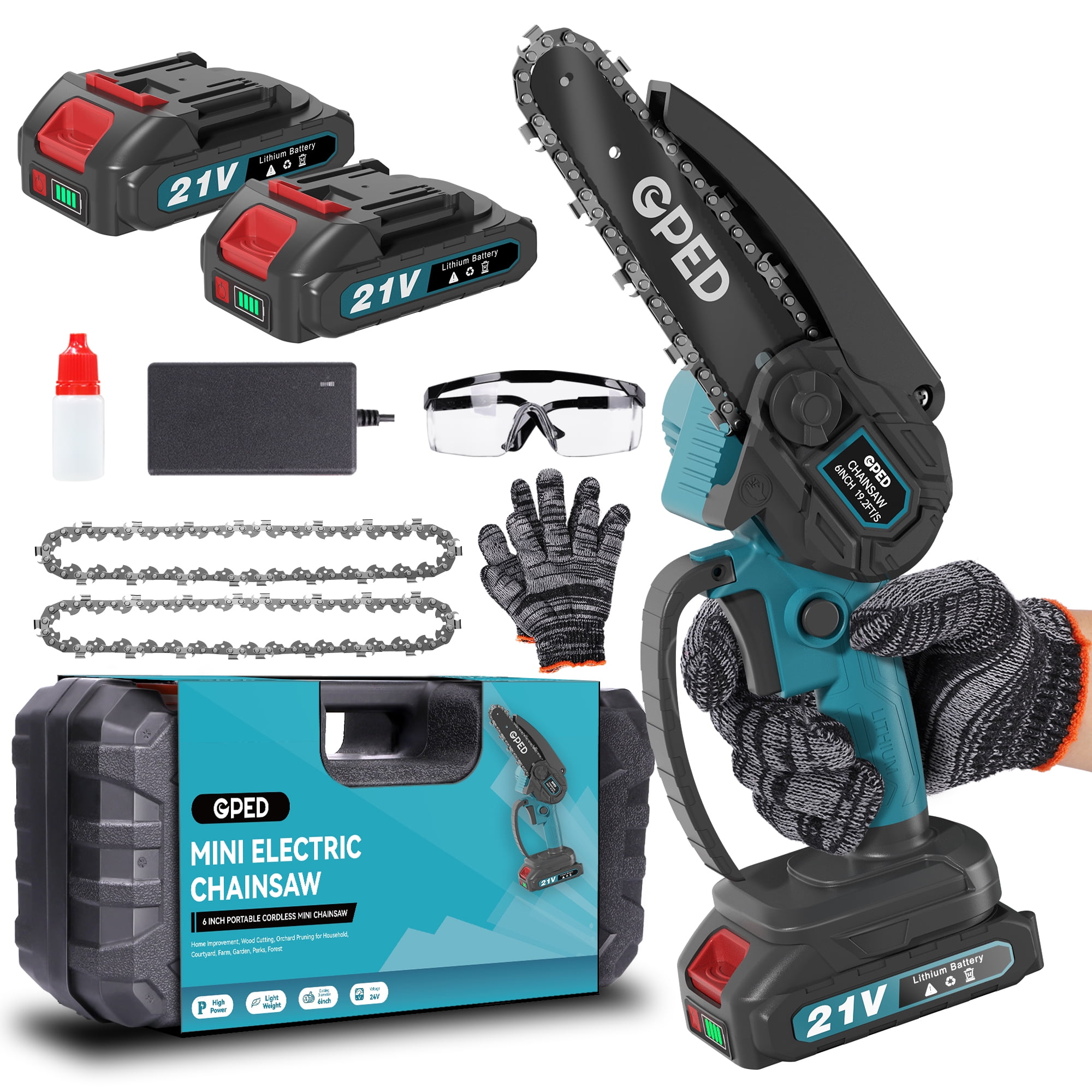 Mini Chainsaw, 6 inch Portable Electric Chainsaw Cordless, Handheld