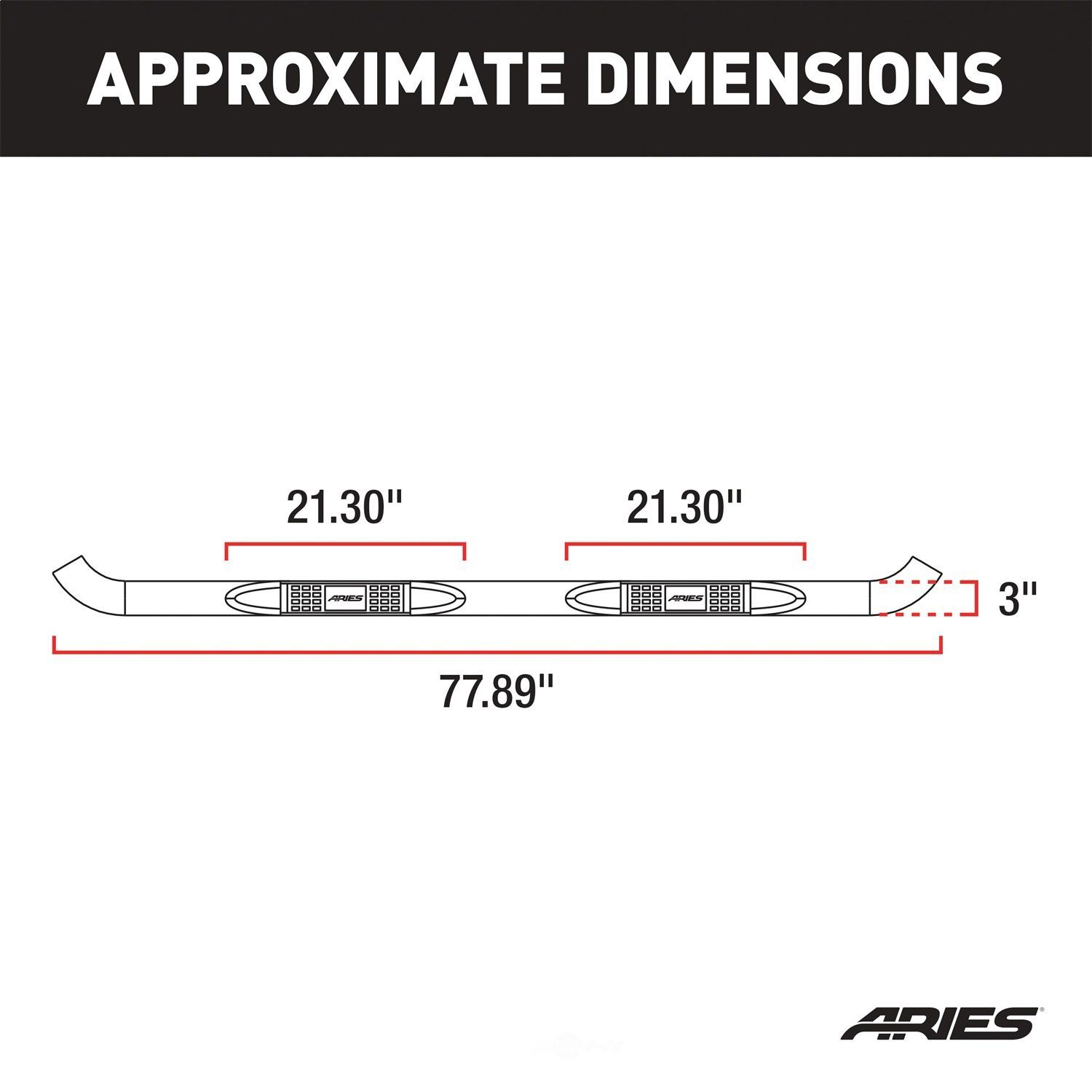 3" Round Side Bars Fits select: 2015-2018 CHEVROLET SILVERADO K1500 LT, 2014 CHEVROLET SILVERADO K1500