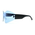 thumbnail image 3 of Womens Trendy Minimal XL Oversized Rimless Shield Sunglasses Black - Blue, 3 of 4
