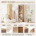 thumbnail image 2 of Barara King 5 Tiers 4-Cube Narrow Bookshelf Slim Storage Organizer with 4 Anti-Tipping Kits for Home Office Study Small Space, Natural, 2 of 5