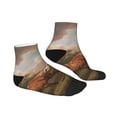 thumbnail image 3 of Bingfone Three Horses Oil Painting Design Patterned Men'S Women'S Casual Cotton Socks, 3 of 9