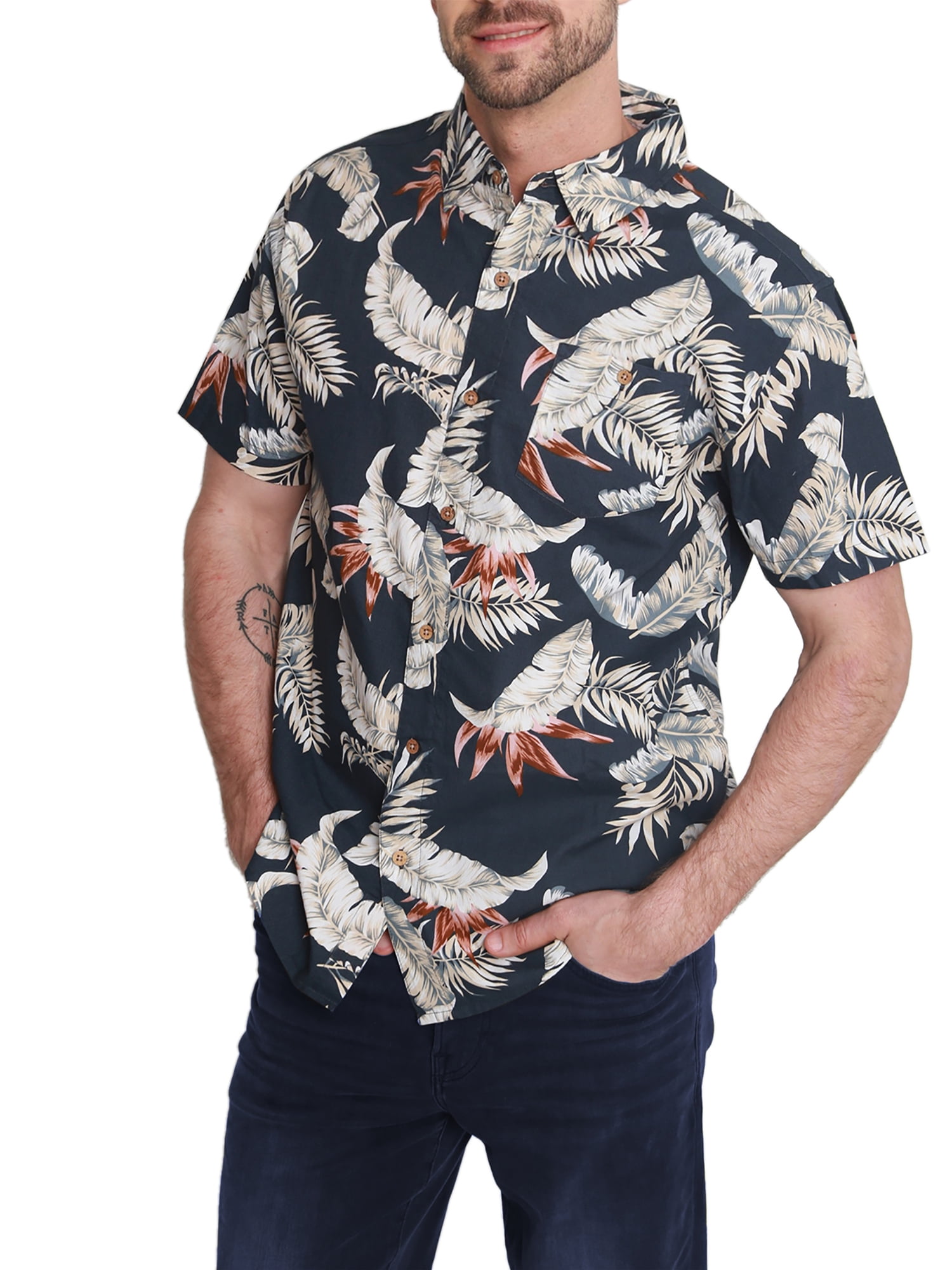 Pacific Marlin Men's Short Sleeve Hawaiian Woven Shirt