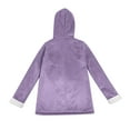 thumbnail image 3 of Eltusu Girls Fleece Jackets, Warm Hooded Soft Windproof Winter Outerwear with Zipper Purple Size 10-12 T, 3 of 4
