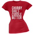 thumbnail image 1 of Chubby Girls Cuddle Better Red Soft Juniors T-Shirt, 1 of 1