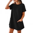 thumbnail image 5 of Jinhomg Summer Rompers for Women 2026 Casual Loose Fit Short Sleeve Jumpsuits Tie Knot Back Shorts Overalls with Pockets Black XL, 5 of 10