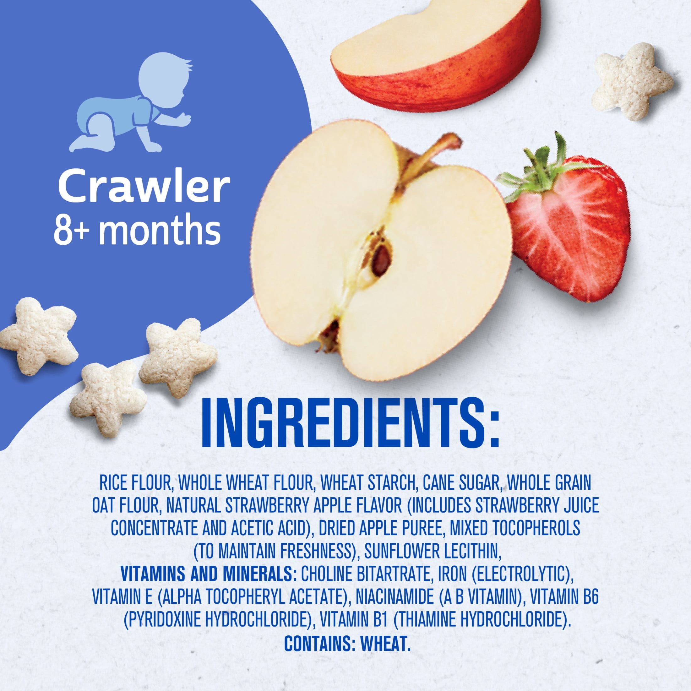 Gerber Baby Snacks, Grain & Grow Puffs, Strawberry Apple, 1.48 oz Canister