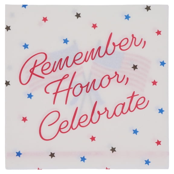 Way to Celebrate Patriotic Flag Lunch Napkins, Red, White & Blue, 6.5" x 6.5", 16 Count