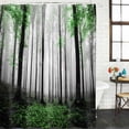 thumbnail image 2 of Green Forest Shower Curtain, Waterproof Shower Curtains for Bathroom, Vintage Foggy Woods Tree Mysterious Washable Fabric Bathtub Curtain Set Bath Decor with 12 Hooks Long 72"x84", 2 of 8