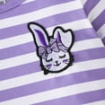 thumbnail image 6 of GYRATEDREAM Infant Baby Girl Cute Dress Toddler Long Sleeve Stripe Animal Print Shirt Dress Birthday Party Holiday Dress Spring Fall Clothes for 6M-3T Lilac, 6 of 8