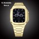 thumbnail image 1 of Kit de modificación de lujo para Apple Watch Case Band 7, 45mm, 44mm, 42mm, marco de bisel de Metal, correa de goma para IWatch 7, 6, 5, 4, 3, SE, 1 of 4