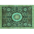 thumbnail image 1 of Ahgly Company Machine Washable Indoor Rectangle Abstract Turquoise Blue Modern Area Rugs, 2' x 4', 1 of 4