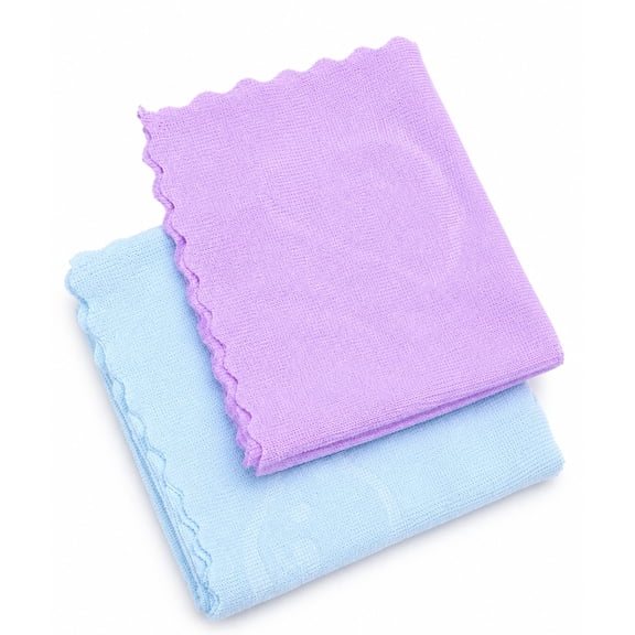 Soft Cotton Hand Towels Pack of 2 – Absorbent Reusable Washcloths for Bathroom, Kitchen & Face, Quick Dry, Machine Washable, 10 x 10 Inch (Lavender & Light Blue)