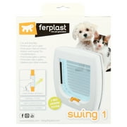Ferplast Plastic 2-Way Locking Cat & Dog Door, White, Small