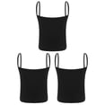 thumbnail image 4 of Miutii Girls Ribbed Camisole Cotton Cami 3 Pack Kids Basci Tank Undershirt Sleeveless Dance Crop Top Black M, 4 of 8