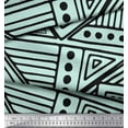 thumbnail image 3 of Soimoi Green Cotton Cambric Fabric Triangle Art Geometric Fabric Prints By Yard 56 Inch Wide, 3 of 3