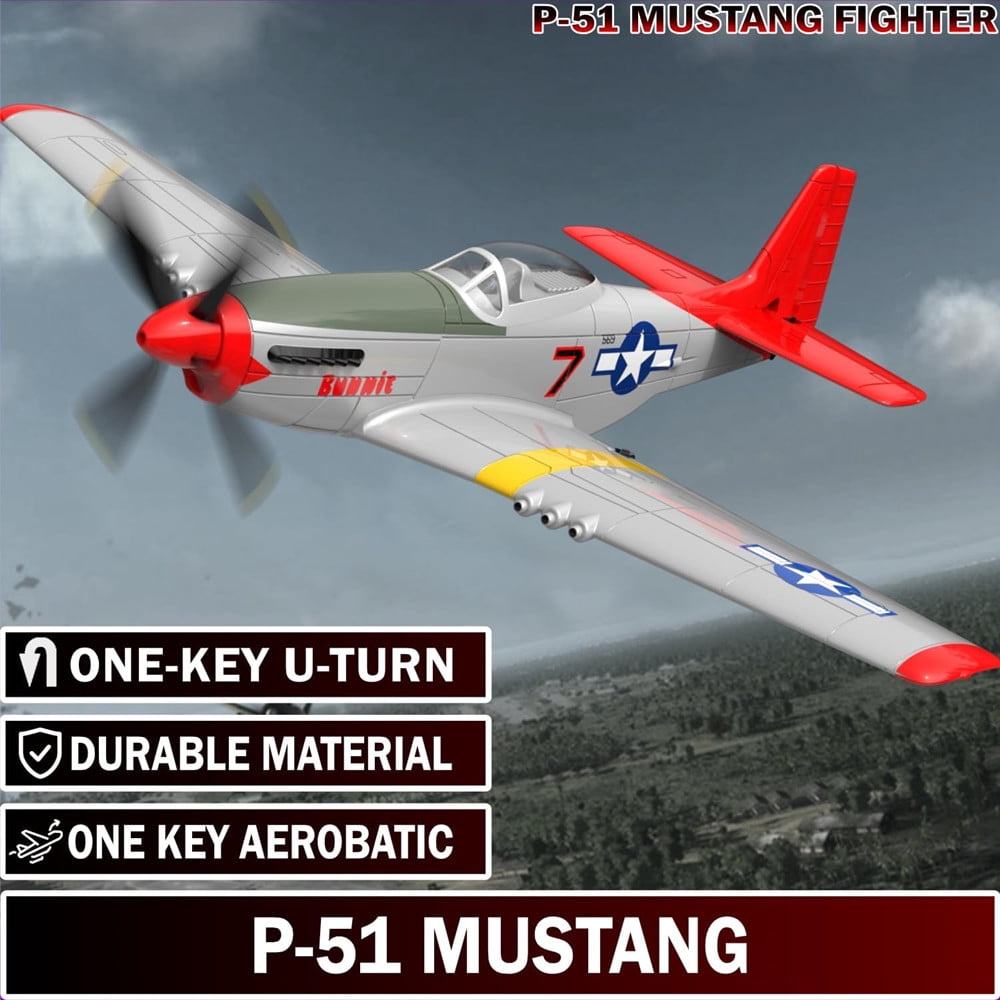 RC Plane 4CH P51D Mustang RC-Fighter RTF Remote Control Airplane 2.4GHz with 6-Axis Gyro System
