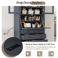 thumbnail image 6 of Harper & Bright Designs Tall Kitchen Pantry Cabinet with Power Outlets, Freestanding Cupboard with 3 Drawers and Adjustable Shelves for Dining Room, Grey, 6 of 20