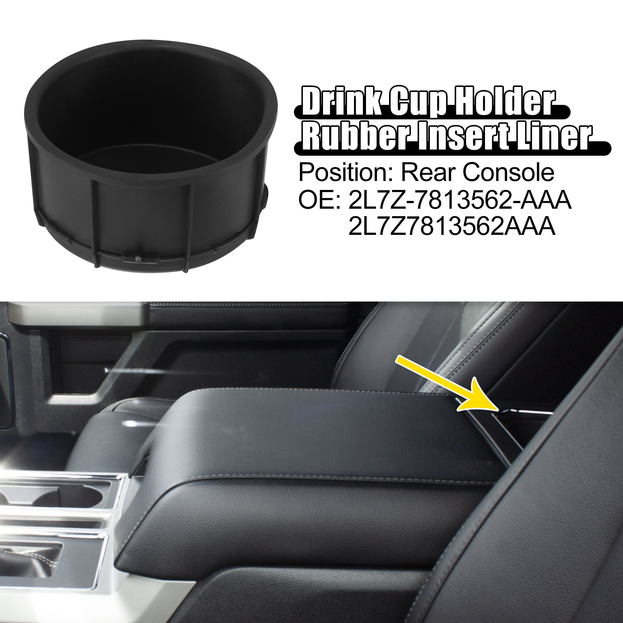 Unique Bargains Cup Holder for Ford F-150 2009-2014 Rear Console Rubber Insert