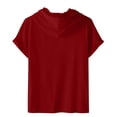thumbnail image 2 of yillto Men's Short Sleeve Hoodie Top Workout Gym Sweatshirt with Pocket Fashion Athletic Running T Shirts, 2 of 7