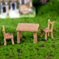 thumbnail image 2 of Figurine DIY Fée Jardin Ornement Maison de Poupée 23 Types 3pcs Chaise Table, 2 of 8