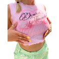 thumbnail image 3 of VISgogo - Camiseta sin mangas para mujer, con estampado de corazón y letras para adultos, sin mangas, cuello redondo, ajuste delgado, camisetas cortas VISgogo moda, 3 of 9