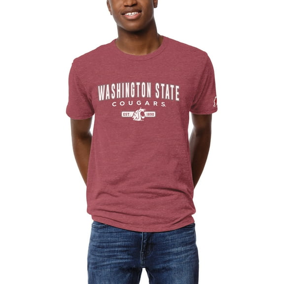 Men's League Collegiate Wear Crimson Washington State Cougars Victory Falls Tri-Blend T-Shirt