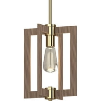 Volume Lighting 5361 Nina 1 Light 10" Wide Wood Full Size Pendant - Gold
