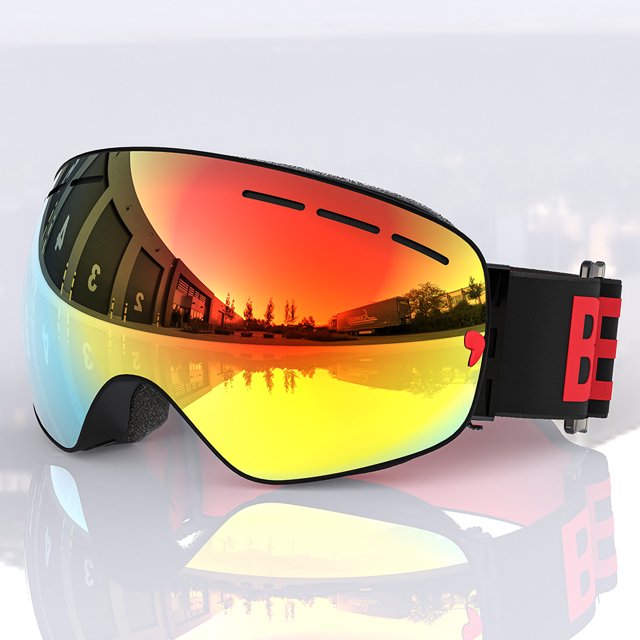 Gafas de esquí con bastones para adultos, para hombres y mujeres, con revestimiento al vacío de color antivaho de doble capa