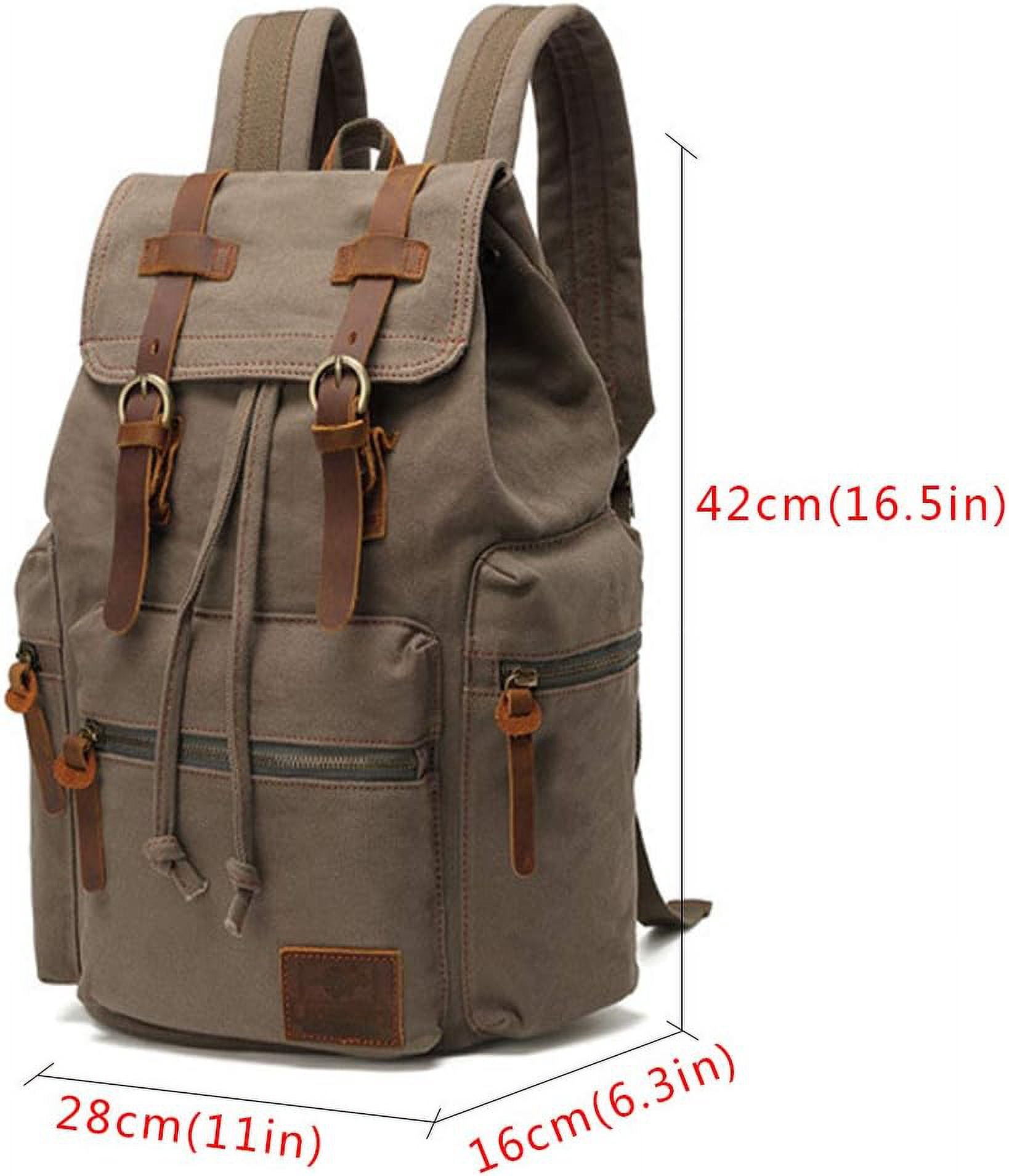 AUGUR High Capacity Canvas Vintage Backpack 30L -  Laptop Compartment, Unisex