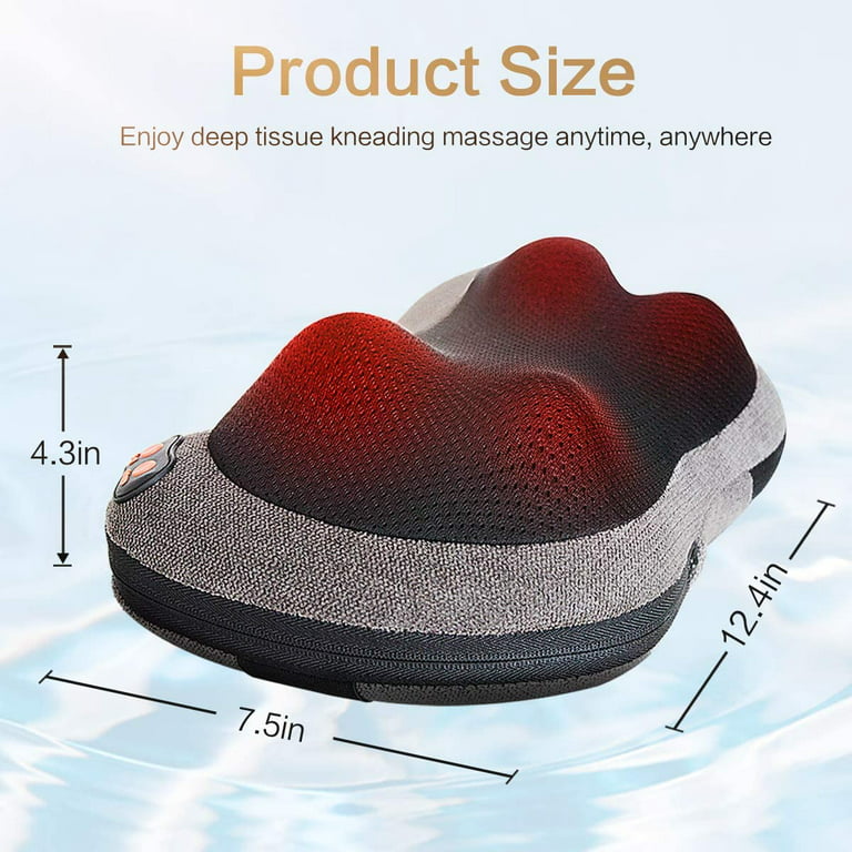 Alljoy Shiatsu Back and Neck Massager with Heat,Electric Deep Tissue 3D Kneading Massage Pillow for Shoulder, Legs, Foot and Body, Relax Gifts for