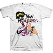 Mens Nickelodeon AAAHH REAL MONSTERS Shirt - Retro Nick Real Monsters tee - Classic Nick Graphic T-Shirt (White, Medium)